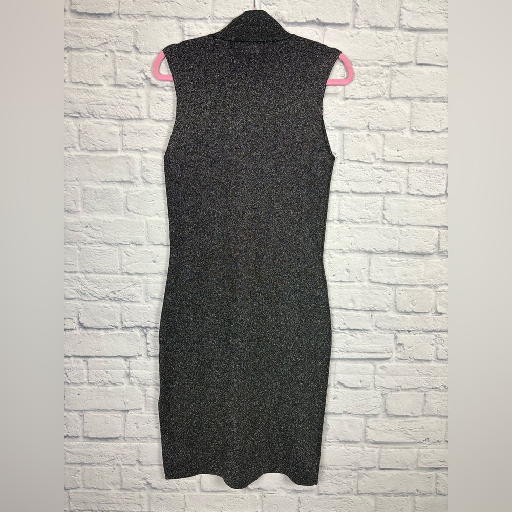 House of Harlow Black Silver Knit Turtleneck Dress size Large - Picture 6 of 7